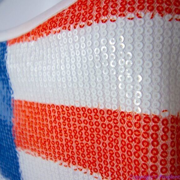 NEW Ashley Stewart Sequin American Flag Scoop Neck Tank, Red, White and Blue, 3X - Picture 10 of 16